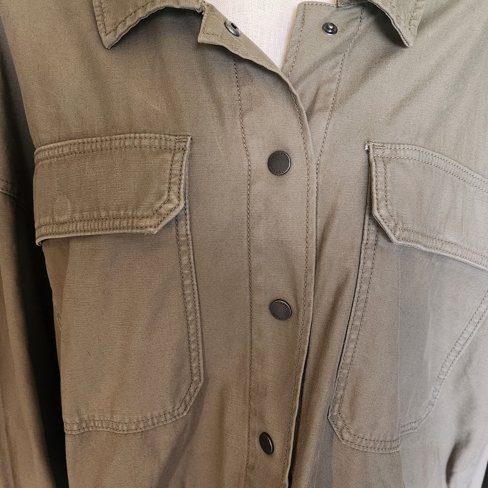 Torrid Green Utility Jacket with Collared Neckline